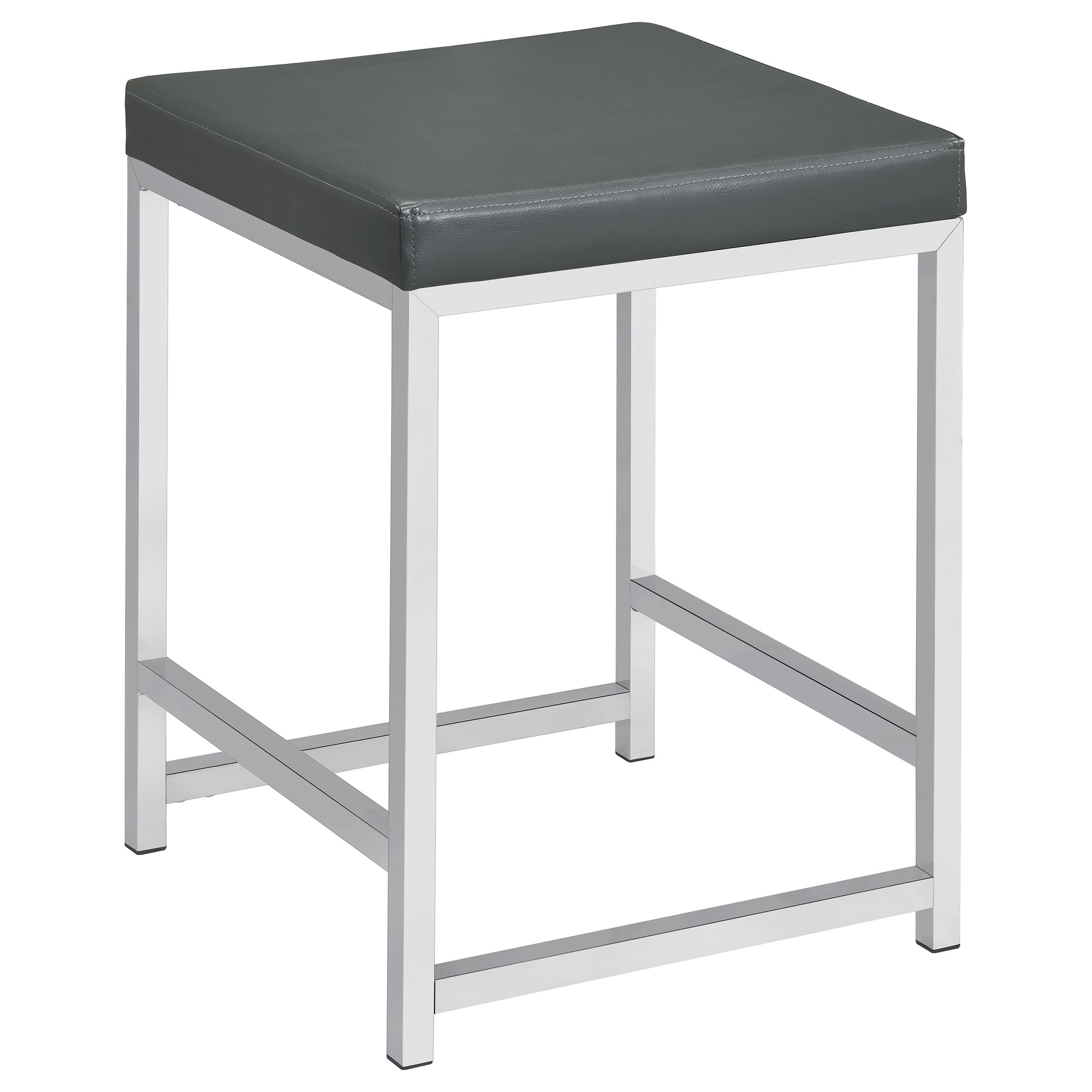 Afshan Upholstered Square Padded Vanity Stool Chrome Afshan Upholstered Square Padded Vanity Stool Chrome product image