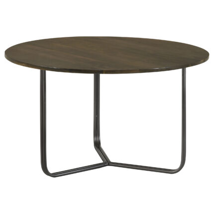 Yaritza Round Mango Wood Coffee Table Natural and Gunmetal product image