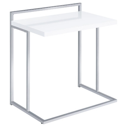 Dani Rectangular C-Shaped Sofa Side Table White High Gloss product image