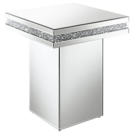Elora Square Mirrored Accent Side Table Silver product image