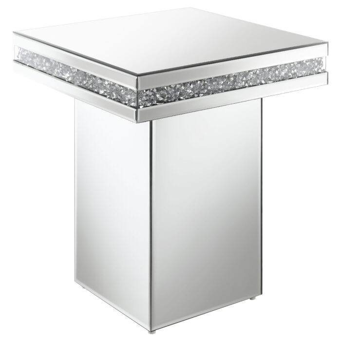 Elora Square Mirrored Accent Side Table Silver product image