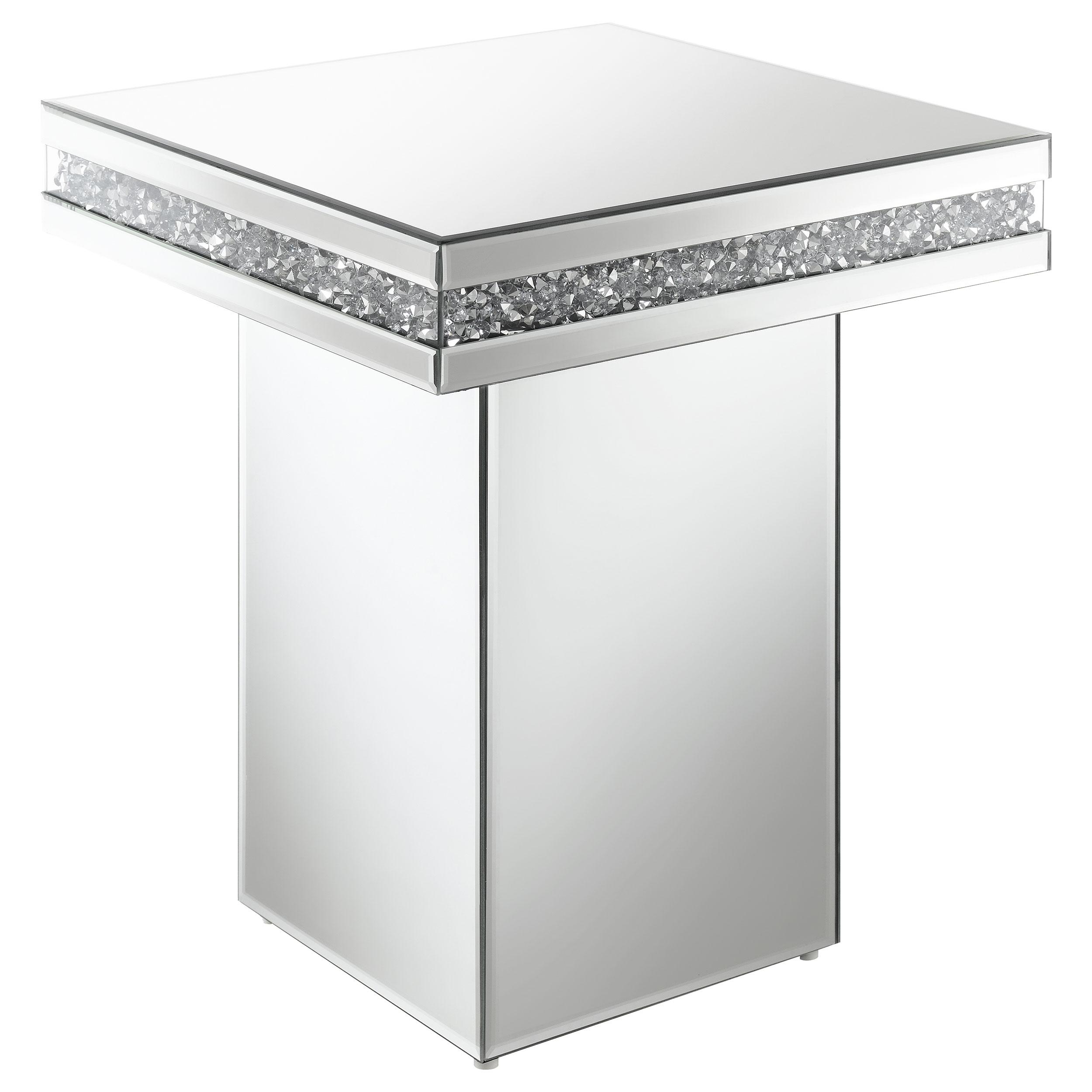 Elora Square Mirrored Accent Side Table Silver Elora Square Mirrored Accent Side Table Silver product image
