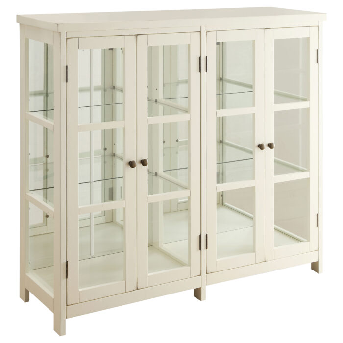 Sable 4-door Wood Accent Storage Display Cabinet Off White product image