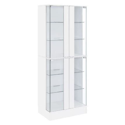 Cabra 4-door LED Curio Display Cabinet White High Gloss product image