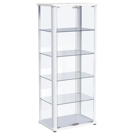 Aero 5-shelf Display Curio Cabinet with LED Lighting White product image
