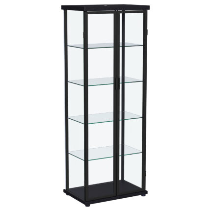 Aero 4-shelf Display Curio Cabinet with LED Lighting Black product image