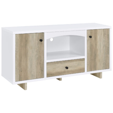 Dalton 2-door Storage Cabinet White and Distressed Pine product image