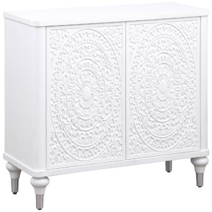 Cardella 2-door Mandala Accent Cabinet Distressed White product image