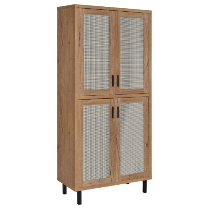 Teller 80-inch 4-door Tall Shoe Storage Cabinet Natural Oak product image