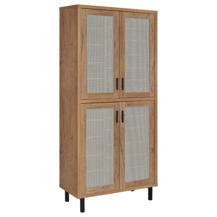 Teller 80-inch 4-door Tall Shoe Storage Cabinet Natural Oak product image
