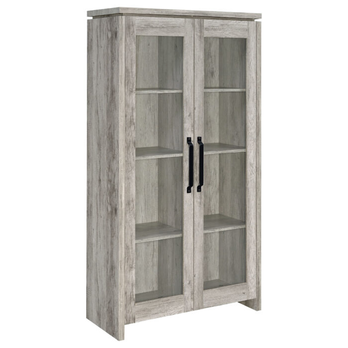 Alejo 2-door Engineered Wood Tall Cabinet Grey Driftwood product image