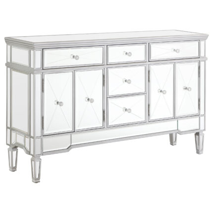 Duchess 5-drawer Mirrored Storage Accent Cabinet Silver product image