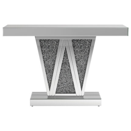 Crocus Rectangular Mirrored Entryway Console Table Silver product image