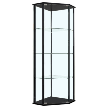 Zenobia 4-shelf Curio Cabinet Display Case Black product image