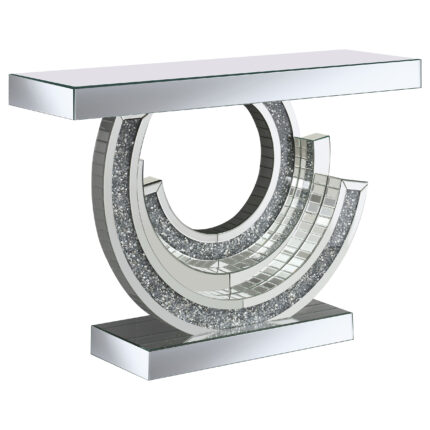 Imogen Sculptural Mirrored Entryway Console Table Silver product image