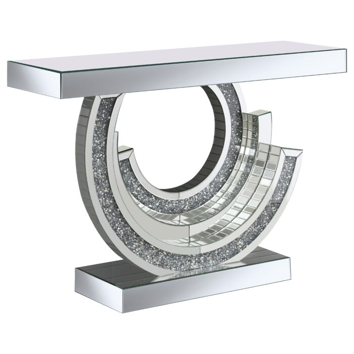Imogen Sculptural Mirrored Entryway Console Table Silver product image