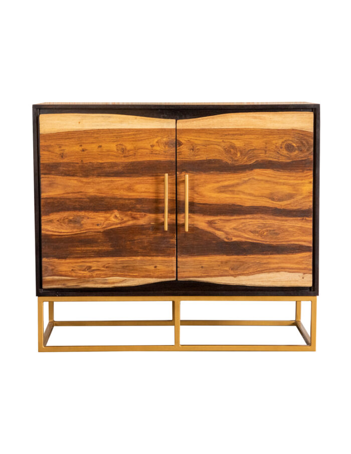 Zara 2-door 40-inch Wood Accent Storage Cabinet Black Walnut product image
