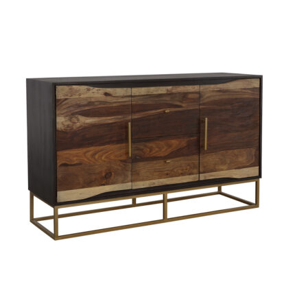 Zara 2-door 57-inch Wood Accent Storage Cabinet Black Walnut product image