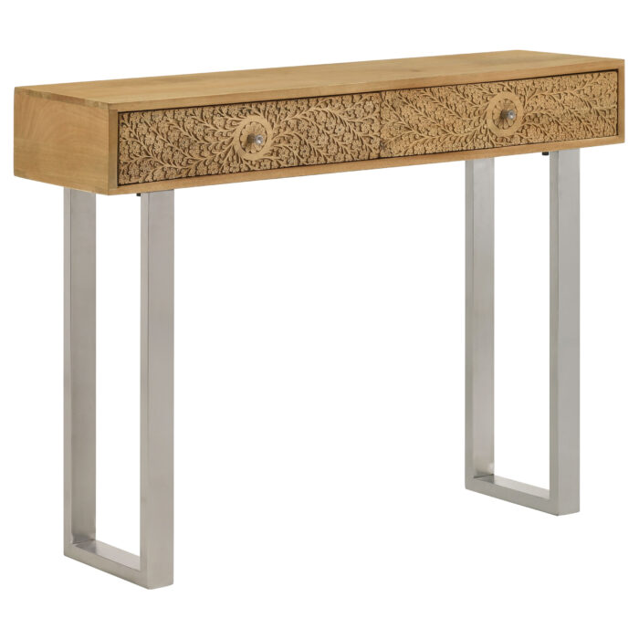 Draco 2-drawer Console Table Hand Carved Details Natural product image