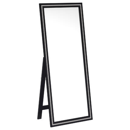 Windrose 28 x 67 Inch Tempered LED Standing Mirror Black product image