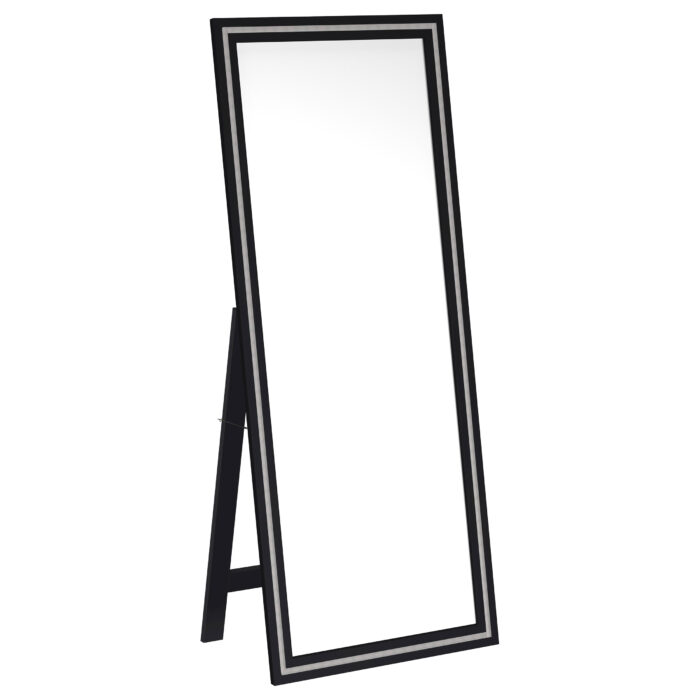 Windrose 28 x 67 Inch Tempered LED Standing Mirror Black product image