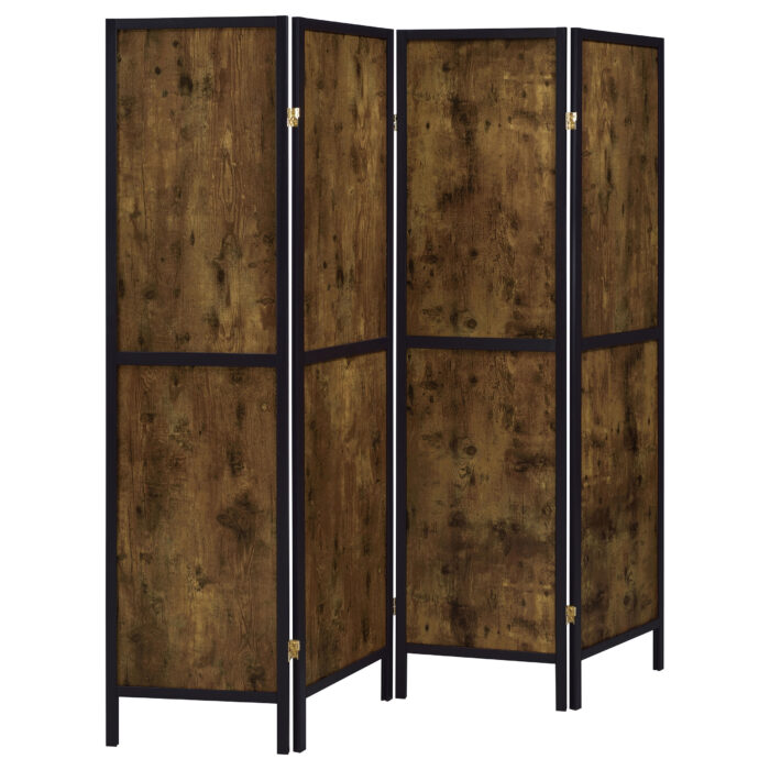 Deepika 4-Panel Room Divider Folding Screen Rustic Nutmeg product image