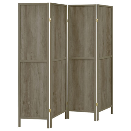 Deepika 4-Panel Room Divider Folding Screen Grey Driftwood product image