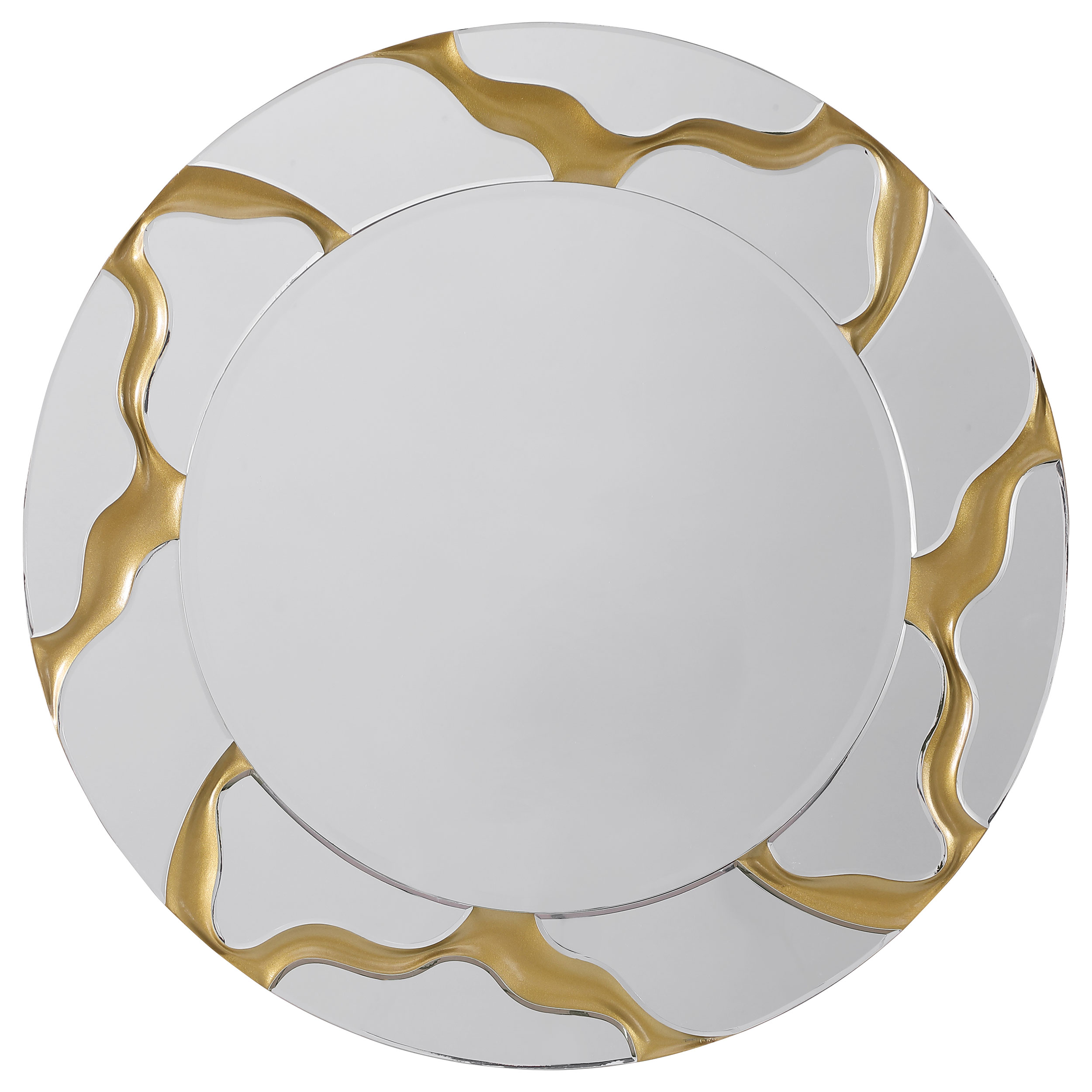 Dorinda 36 x 36 Inch Round Kintsugi Style Wall Mirror Gold Dorinda 36 x 36 Inch Round Kintsugi Style Wall Mirror Gold product image