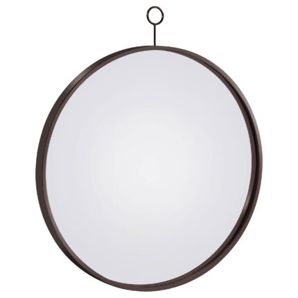 Gwyneth 30 x 35 Inch Round Wall Mirror Black Nickel product image