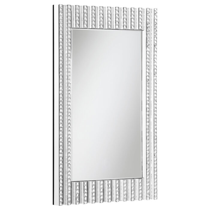 Aideen 32 x 47 Inch Acrylic Crystal Wall Mirror Silver product image
