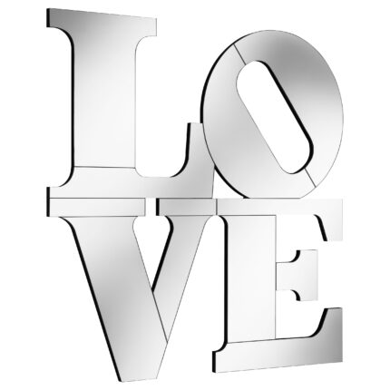 Keiran 40 x 40 Inch LOVE Lettered Wall Mirror Silver product image
