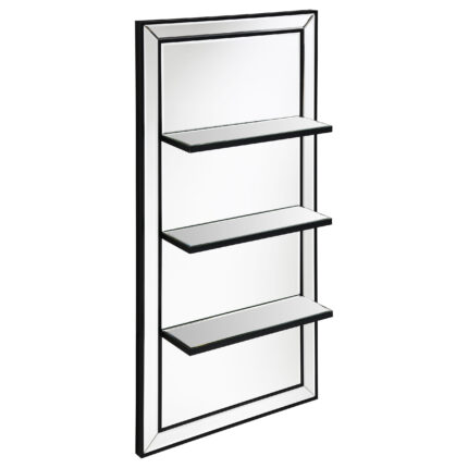 Oriel 24 x 47 Inch Rectangular 3-Shelf Wall Mirror Silver product image