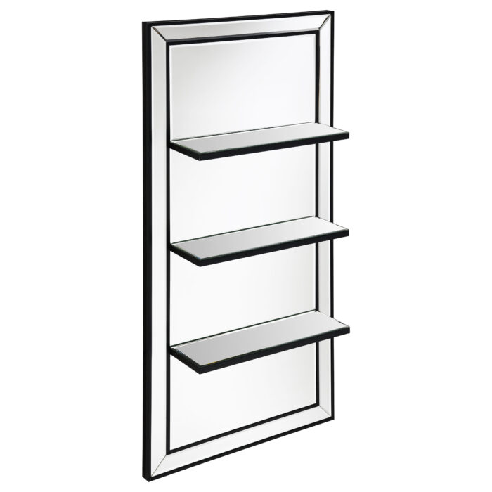 Oriel 24 x 47 Inch Rectangular 3-Shelf Wall Mirror Silver product image