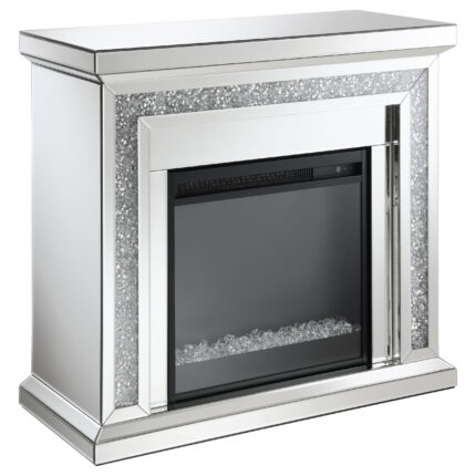 Lorelai Mirrored Freestanding Electric Fireplace Silver product image