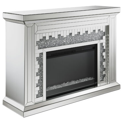Gilmore Mirrored Freestanding Electric Fireplace Silver product image