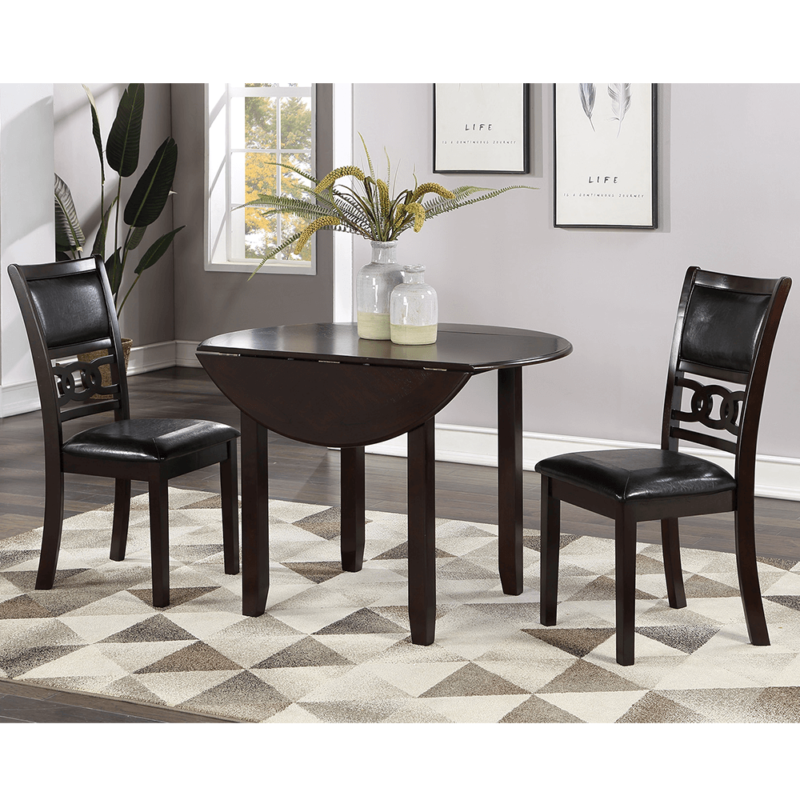 D1701-40S-EBY-Gia- Gia Ebony 3 Piece Dining Set with Drop Leaf By New Classic Furniture product image
