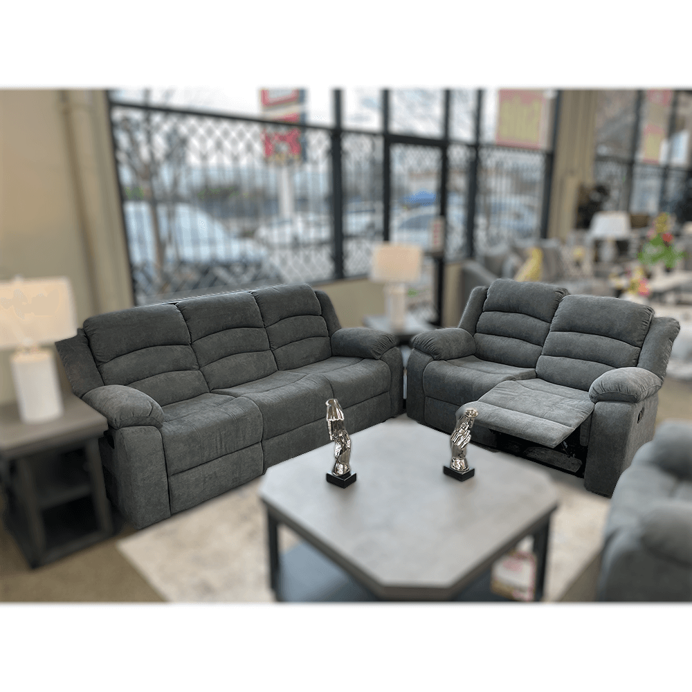 Fiji Dual Recliner Sofa and Loveseat Grey By Home Source Design Fiji Dual Recliner Sofa and Loveseat Grey By Home Source Design product image