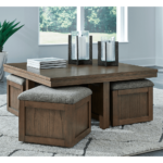 T738-20 Boardernest Coffee Table with 4 Stools By Ashley Stools Out Product image