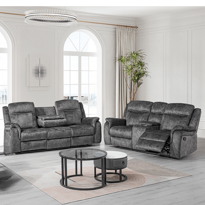 Park City Reclining Sofa and Loveseat Set By New Classic Furniture open product image