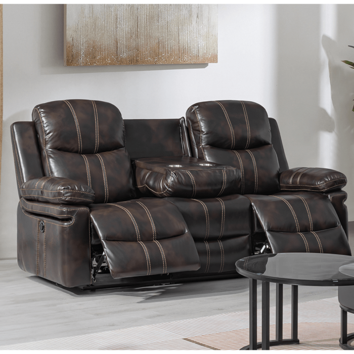 Kellen Loveseat with Console Storage and Recliners By Crown Mark product image