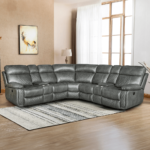 Infinity 3 Piece Transitional Faux Leather Power Reclining Sectional in Grey By AC Pacific Product image