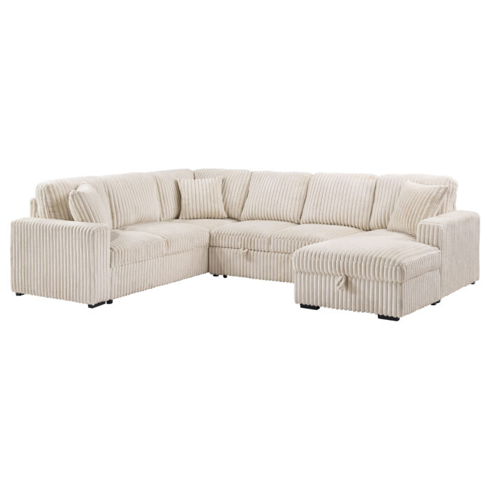 Devonshire Sleeper Sectional Sofa Storage Chaise Camel product image