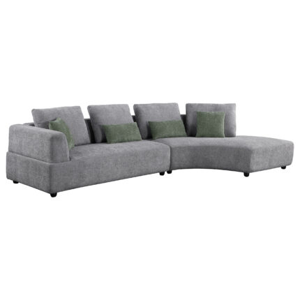 Toscano 134-inch Upholstered Sectional Sofa Grey product image