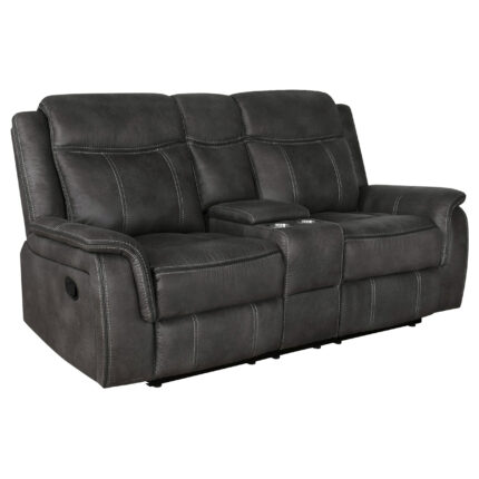 Lawrence Upholstered Padded Arm Reclining Loveseat Charcoal product image