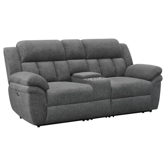 Bahrain Upholstered Power Loveseat Charcoal product image