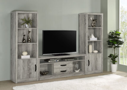 Burke 3-piece 59-inch TV Entertainment Center Grey Driftwood product image