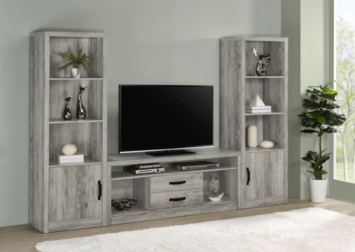 Burke 3-piece 59-inch TV Entertainment Center Grey Driftwood product image