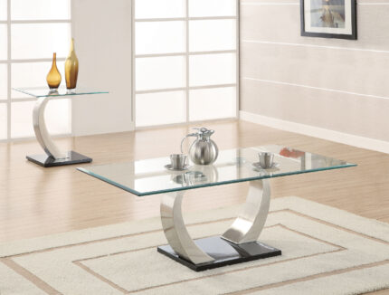 Pruitt 2-piece Coffee and End Table Set Satin Silver product image