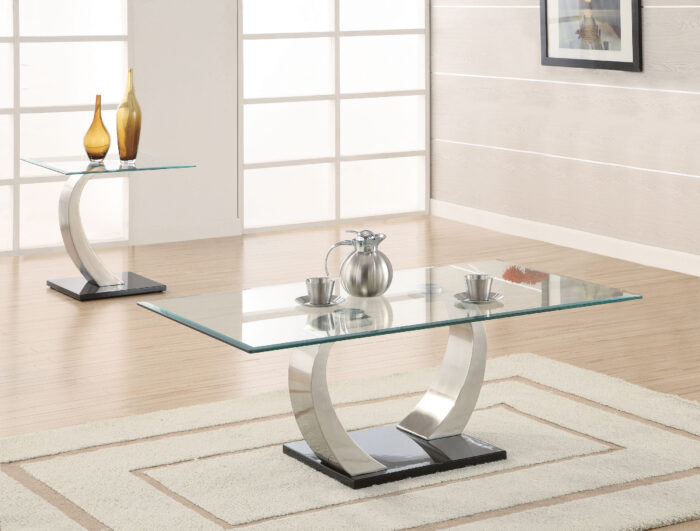 Pruitt 2-piece Coffee and End Table Set Satin Silver product image