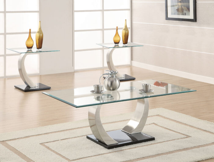 Pruitt 3-piece Coffee and End Table Set Satin Silver product image